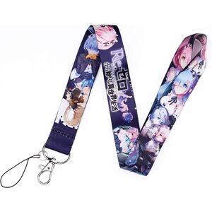 Re:zero Starting Life in another World Neck Lanyard Blue Fabric One Size Unisex